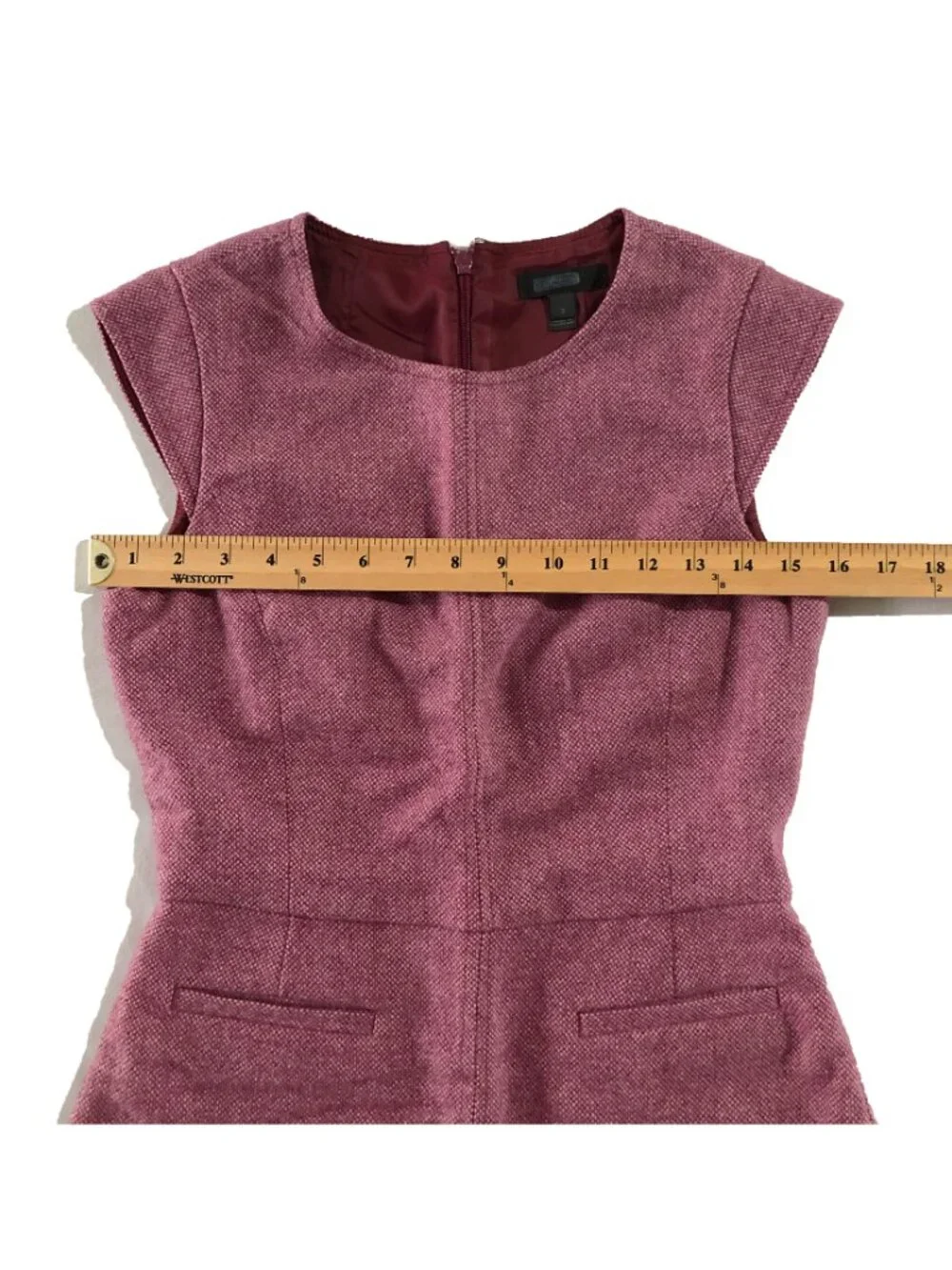 J. Crew Sheath Dress Womens 2 Pink Wool Blend Lined Career Office Preppy